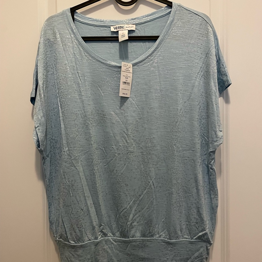 White House Black Market Blue Oversized Short Sleeve T-Shirt